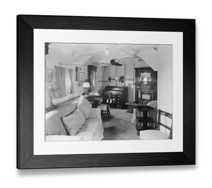 Framed Print : Prince of Waless tour. Royal apartments on HMS Repulse. The Princes day cabin Framed Print : Prince of Waless tour. Royal apartments on HMS Repulse. The Princes day cabin