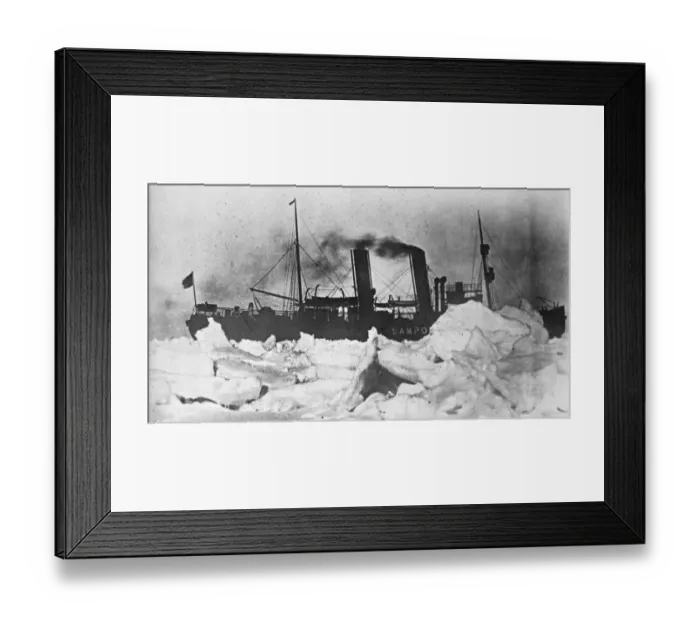 Framed Print : Aeroplanes drop provisions for Icebound steamers. For the first time in the history Framed Print : Aeroplanes drop provisions for Icebound steamers. For the first time in the history