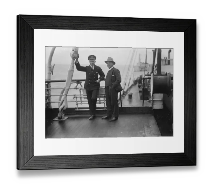 Framed Print : The Atlantic rescue drama. Captain H Tose of the Antinoe, with A K Evans, wireless Framed Print : The Atlantic rescue drama. Captain H Tose of the Antinoe, with A K Evans, wireless
