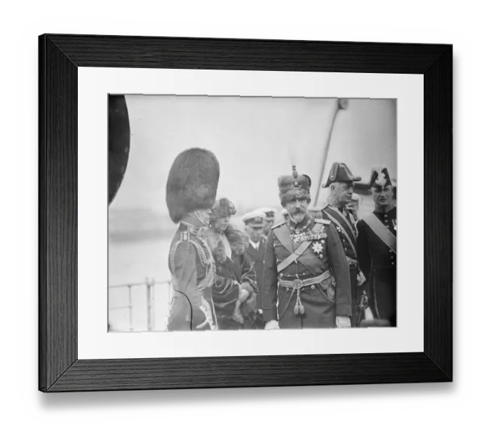 Framed Print : The Rumanian Royal visit. The Prince of Wales receiving the King and Queen of Rumania Framed Print : The Rumanian Royal visit. The Prince of Wales receiving the King and Queen of Rumania