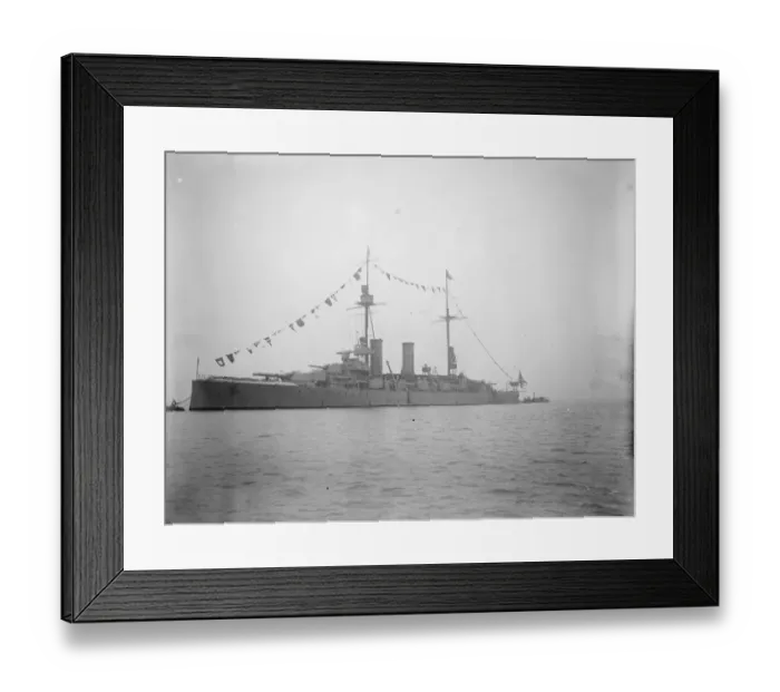 Framed Print : King of Sweden arrives at Sheerness. The Swedish battleship Sverige arriving Framed Print : King of Sweden arrives at Sheerness. The Swedish battleship Sverige arriving