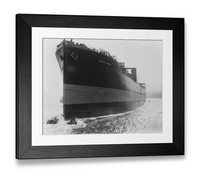 Framed Print : Mrs Amery lauches new steamer, British Colony, at Newcastle on Tyne. The vessel Framed Print : Mrs Amery lauches new steamer, British Colony, at Newcastle on Tyne. The vessel