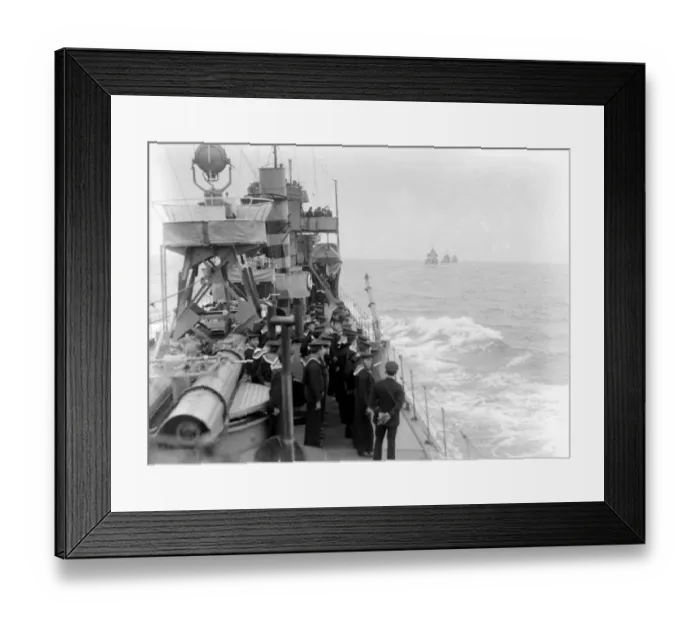 Framed Print : Home coming of Unknown Soldiers on H. M. S. Verdun on way home to England. Saluting Framed Print : Home coming of Unknown Soldiers on H. M. S. Verdun on way home to England. Saluting
