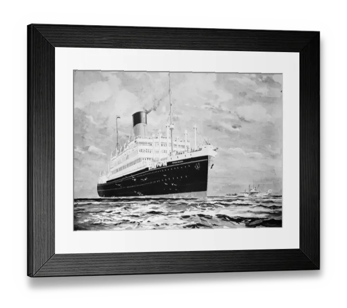 Framed Print : An illustration of the SS Minnewaska. 31 December 1928
