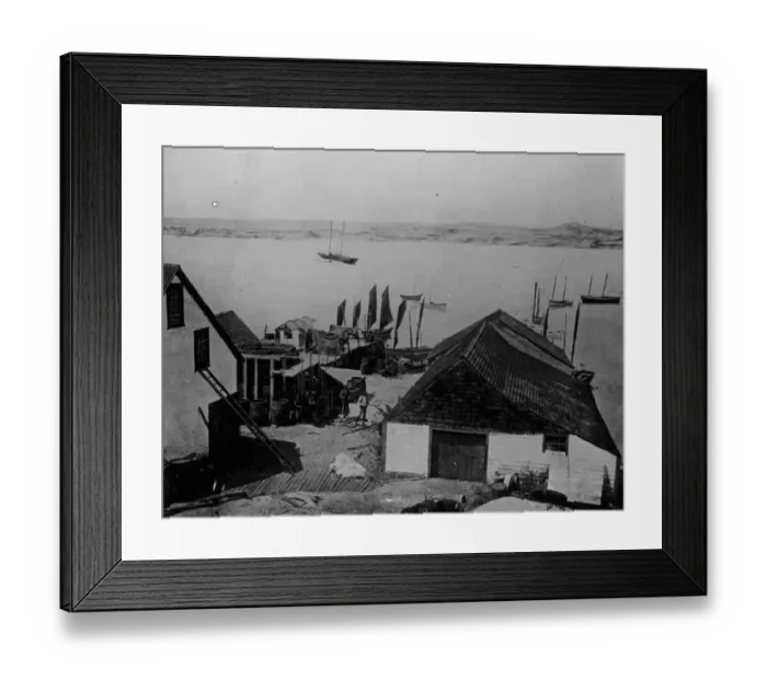 Framed Print : Atlantic crossed from east to west. Bremen down on a remote island. The straits of Belle Isle Framed Print : Atlantic crossed from east to west. Bremen down on a remote island. The straits of Belle Isle