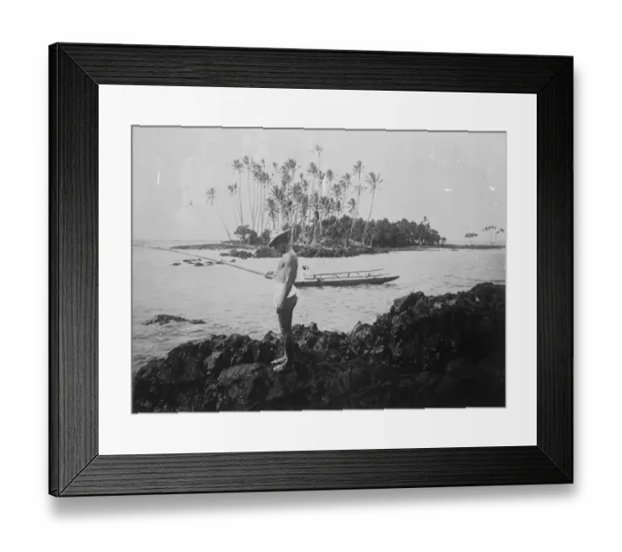 Framed Print : Scene of Great tidal wave Hilo Bay where the sea after receding swept landwards Framed Print : Scene of Great tidal wave Hilo Bay where the sea after receding swept landwards