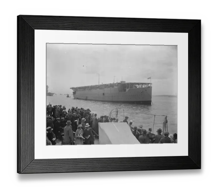 Framed Print : Naval review at Spithead. HMS Argus, the famous seaplane carrier. 25 July 1924 Framed Print : Naval review at Spithead. HMS Argus, the famous seaplane carrier. 25 July 1924