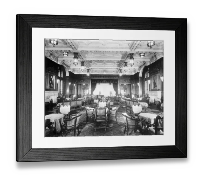 Framed Print : M V Alcantara. 1st Class Social Hall and Theatre. 1927