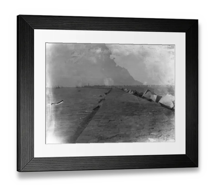 Framed Print : The Breakwater at Port Said, Egypt, built by the French engineer, Ferdinand de Framed Print : The Breakwater at Port Said, Egypt, built by the French engineer, Ferdinand de
