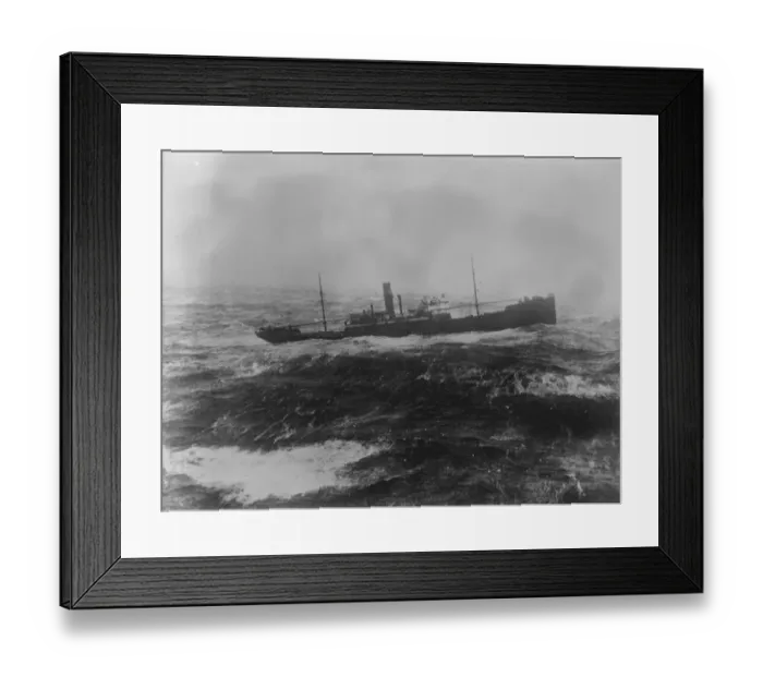 Framed Print : SS Alkaid abandoned in hurricane. A photograph of the doomed Dutch freighter Alkaid Framed Print : SS Alkaid abandoned in hurricane. A photograph of the doomed Dutch freighter Alkaid