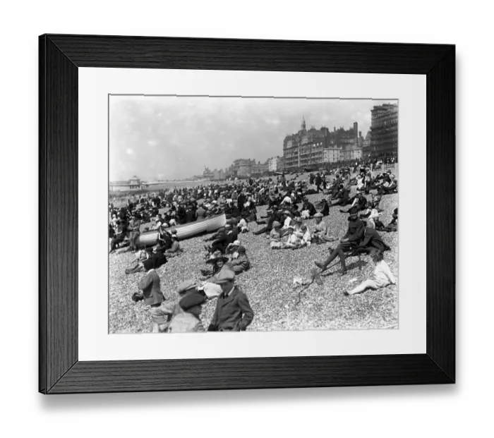 Framed Print : Brighton beach on the Whitsun holiday. 25 May 1920 Framed Print : Brighton beach on the Whitsun holiday. 25 May 1920