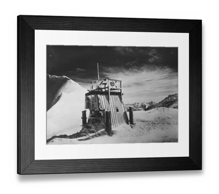 Framed Print : Planted on eternal ice. New weather observatory on the Jung Frau. A weather observatory