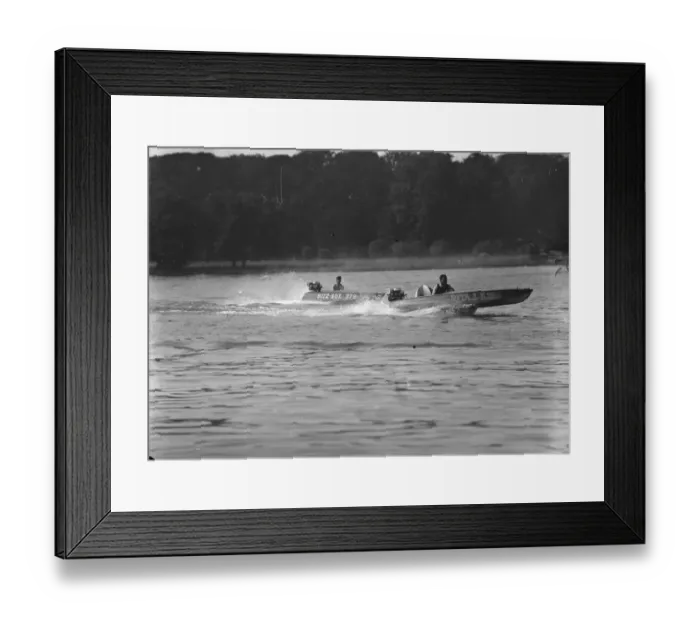 Framed Print : Motor boat trials at Rickmansworth. 18 July 1929 Framed Print : Motor boat trials at Rickmansworth. 18 July 1929