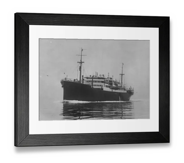 Framed Print : Wonderful new motor ship. A striking view of the great new motor ship Vininale