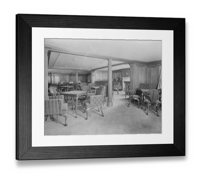 Framed Print : The smoke room of thess Albania 31 January 1921