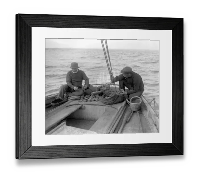 Framed Print : Ormering in the Channel Isles. Fishermen fishing for abalone or ormers. 8 October 1920 Framed Print : Ormering in the Channel Isles. Fishermen fishing for abalone or ormers. 8 October 1920