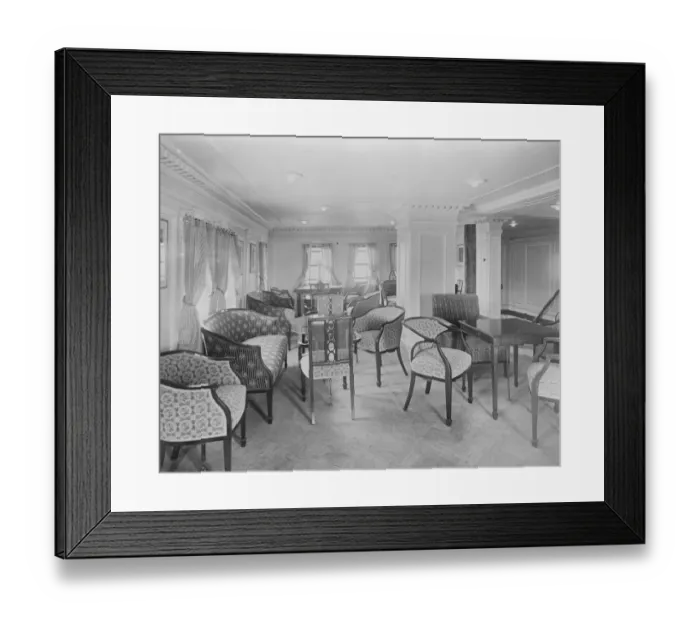 Framed Print : The writing room of the SS Albania 31 January 1921