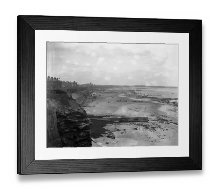 Framed Print : A view of Whitley Bay, Northumberland, showing the beach and town. 1928 Framed Print : A view of Whitley Bay, Northumberland, showing the beach and town. 1928