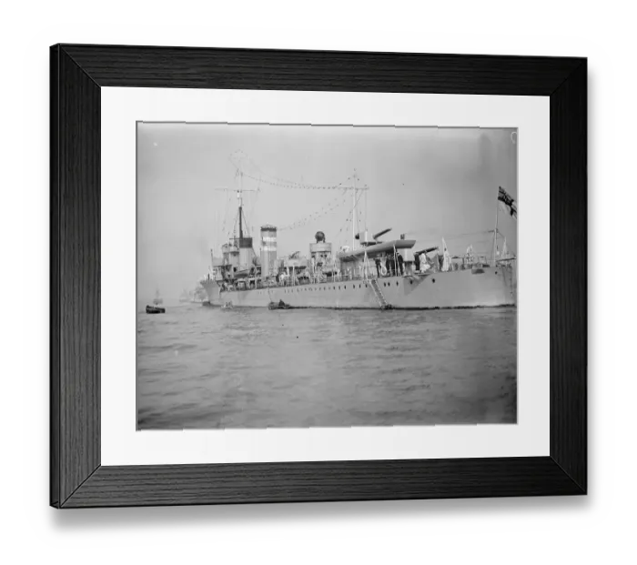 Framed Print : Warships in the Thames. The torpedo boats from the fifth destroyer flotilla arrived