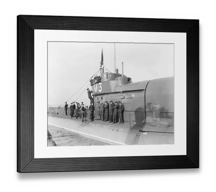 Framed Print : HMS Submarine No 3 Showing the conning tower, periscope, range finder and enclosed