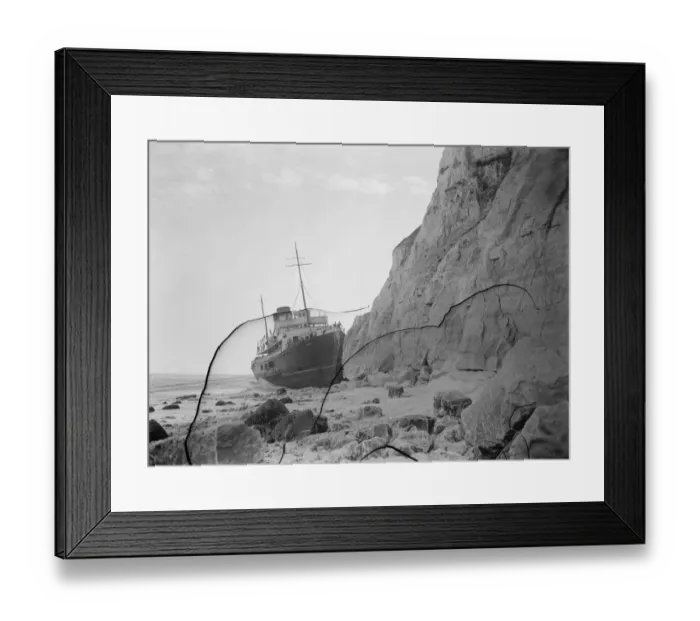 Framed Print : SS Newhaven ashore. The first attempt to float the famous cross Channel steamer Framed Print : SS Newhaven ashore. The first attempt to float the famous cross Channel steamer