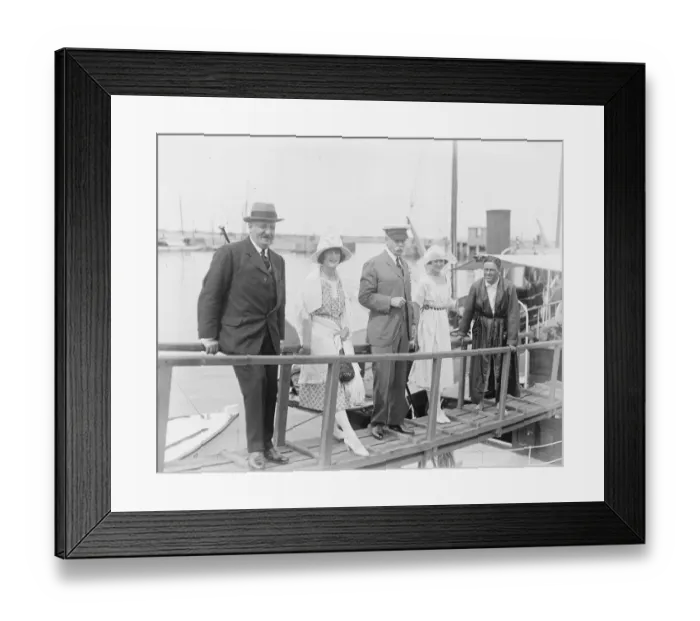 Framed Print : Society at Deauville. Sir Francis Lloyd with friends on the gangway of Captain Framed Print : Society at Deauville. Sir Francis Lloyd with friends on the gangway of Captain