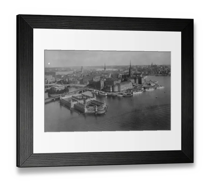 Framed Print : A general view of Stockholm, showing the Royal Palace on the left, the Riddarholm Framed Print : A general view of Stockholm, showing the Royal Palace on the left, the Riddarholm