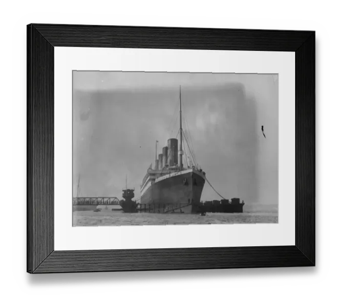Framed Print : Olympic enters Southamptons huge floating dock. The Olympic entered Framed Print : Olympic enters Southamptons huge floating dock. The Olympic entered