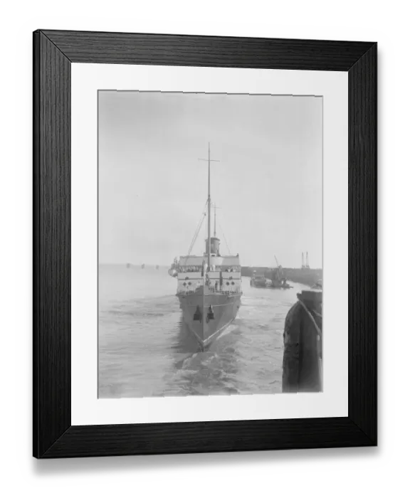 Framed Print : Princess Mary and her husband leave for Italy. The Biarritz leaving Dover with the Princess Framed Print : Princess Mary and her husband leave for Italy. The Biarritz leaving Dover with the Princess