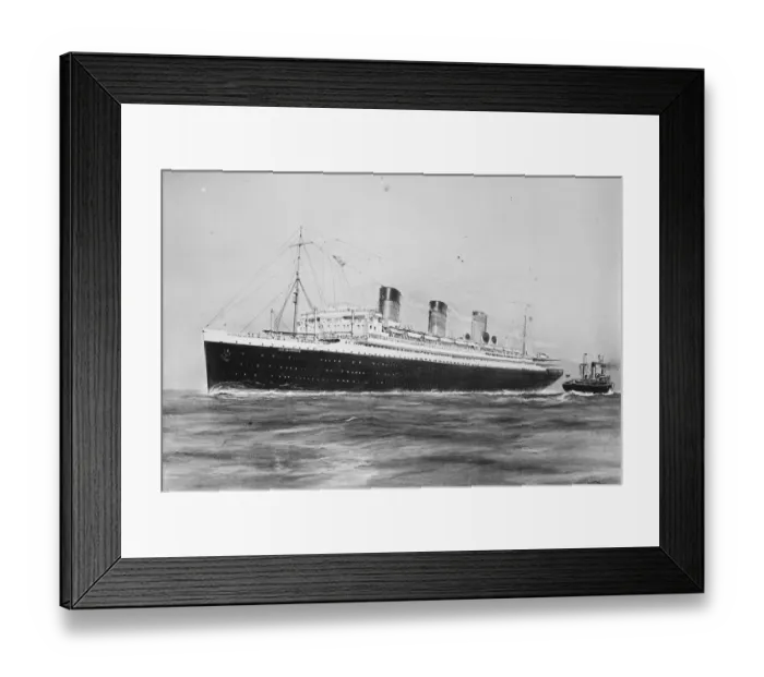 Framed Print : Largest post war designed liner. The Ile de France, of the French Line