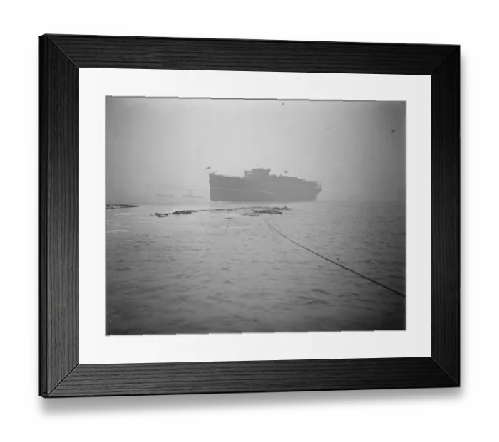 Framed Print : New Cunarder Samaria after being launched at Birkenhead The new Cunarder being Framed Print : New Cunarder Samaria after being launched at Birkenhead The new Cunarder being