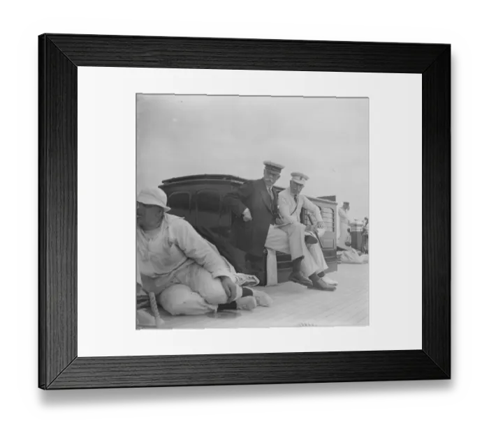 Framed Print : The King takes the wheel of his yacht Britannia. The Duke of Connaught and Sir Framed Print : The King takes the wheel of his yacht Britannia. The Duke of Connaught and Sir