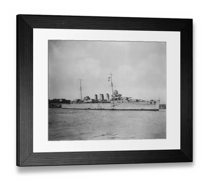 Framed Print : Trials of Britains latest cruiser. Britains latest cruiser, HMS Cornwall Framed Print : Trials of Britains latest cruiser. Britains latest cruiser, HMS Cornwall