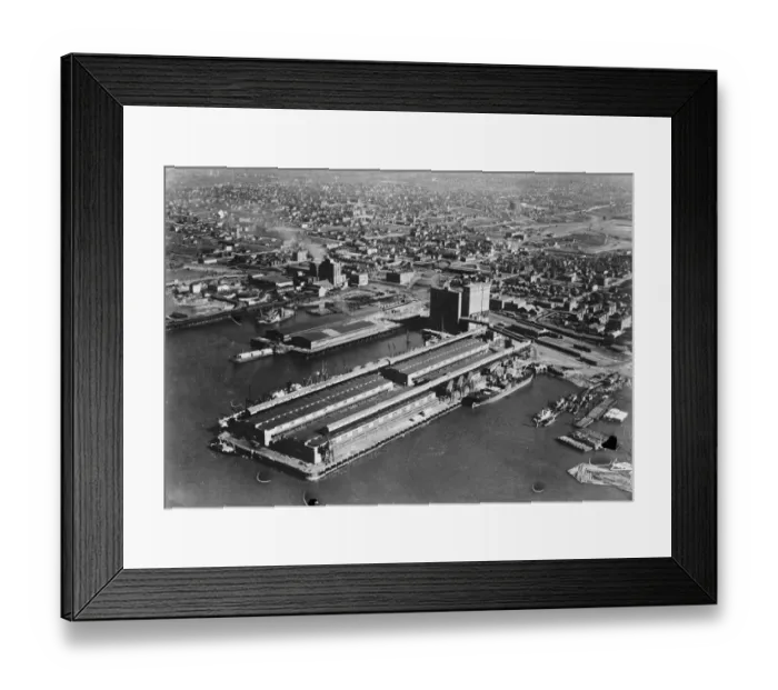 Framed Print : Improvements at the Port of Vancouver. An aerial view. 27 September 1929 Framed Print : Improvements at the Port of Vancouver. An aerial view. 27 September 1929