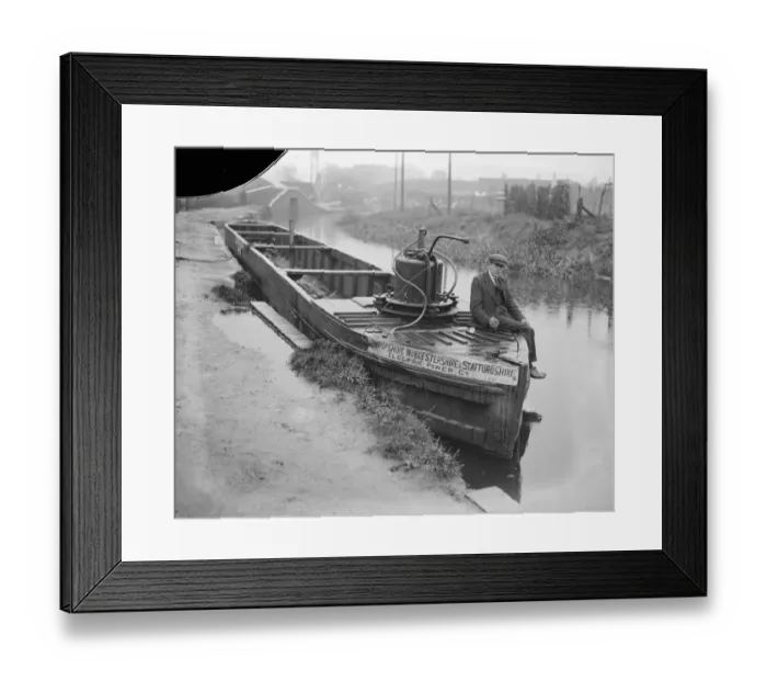 Framed Print : Tram car system for barges, experiments are being tried on the Staffordshre