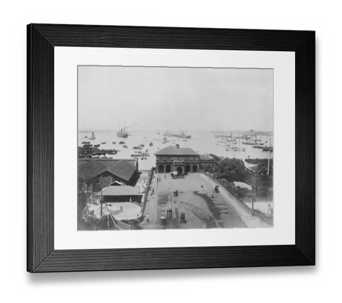 Framed Print : Colombo, Ceylon Harbour and landing jetty 15 April 1922