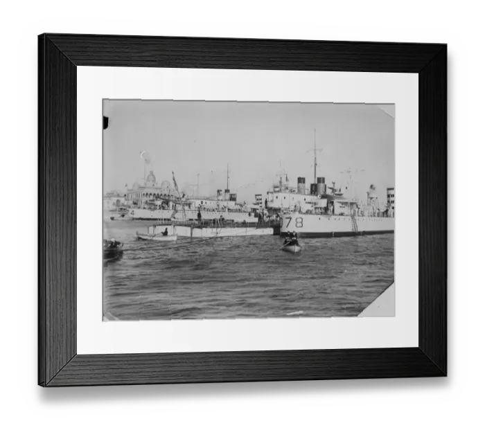 Framed Print : British warships on their way to China. HMS Aphis, river gunboat, alongside her escort