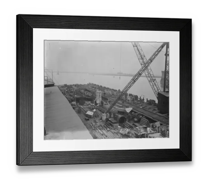 Framed Print : To salvage German warships at Scapa Flow Surrendered German submarine dock, converted Framed Print : To salvage German warships at Scapa Flow Surrendered German submarine dock, converted