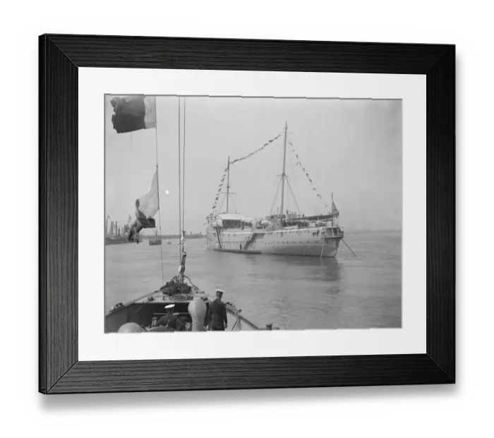Framed Print : Prince of Waless visit to the new Warspite at Greenhithe. 24 July 1923 Framed Print : Prince of Waless visit to the new Warspite at Greenhithe. 24 July 1923
