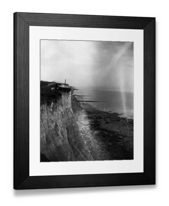 Framed Print : Coastal erosion on the cliffs near Brighton, Sussex. 1920s Framed Print : Coastal erosion on the cliffs near Brighton, Sussex. 1920s