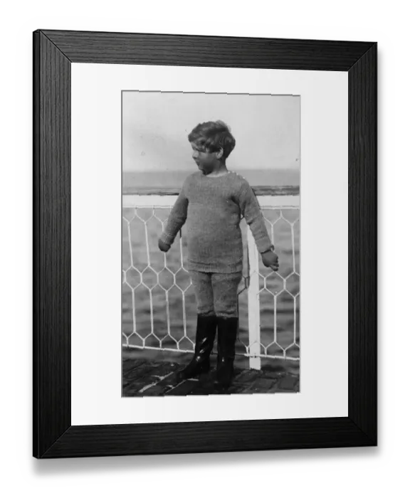 Framed Print : Rumanias sturdy heir apparent. Prince Michael, Rumanias heir apparent, photographed