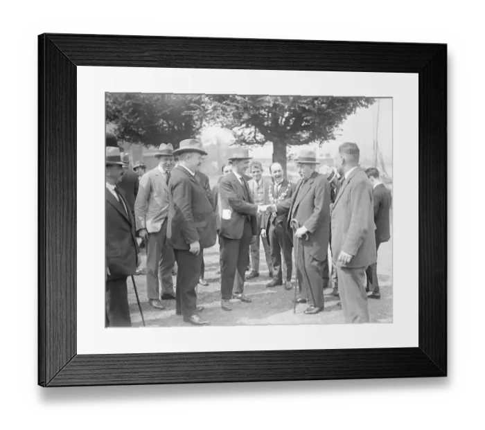 Framed Print : Trevessa crews arrival. Mr Havelock Wilson MP, greeting the Captain of the Trevessa Framed Print : Trevessa crews arrival. Mr Havelock Wilson MP, greeting the Captain of the Trevessa