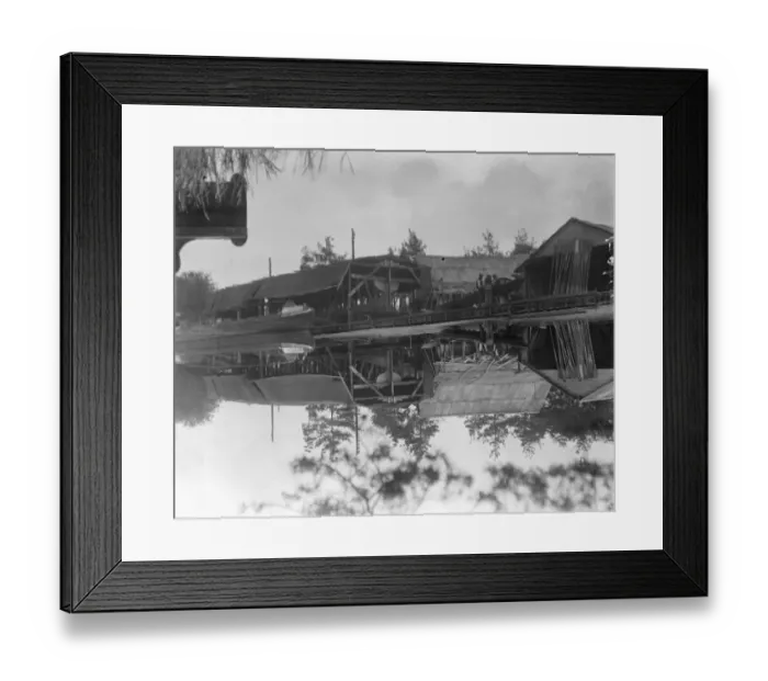 Framed Print : Barge building at Farnborough 30 October 1920