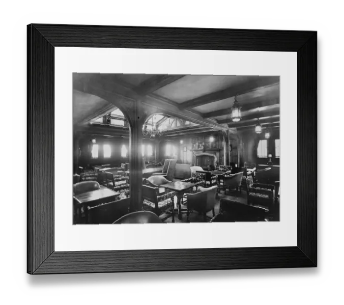 Framed Print : Ss Voldendam Smoking room first class 16 November 1922