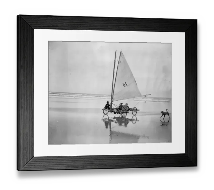 Framed Print : Sand Yachting at Ostend 20 August 1923 Framed Print : Sand Yachting at Ostend 20 August 1923