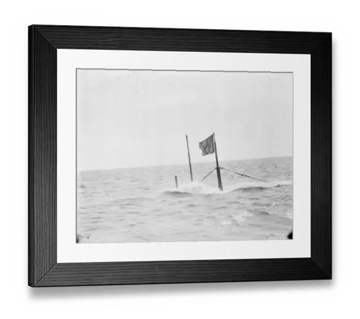 Framed Print : HMS Submarine No 3 diving Note the range finder and periscope 30 March 1920 Framed Print : HMS Submarine No 3 diving Note the range finder and periscope 30 March 1920