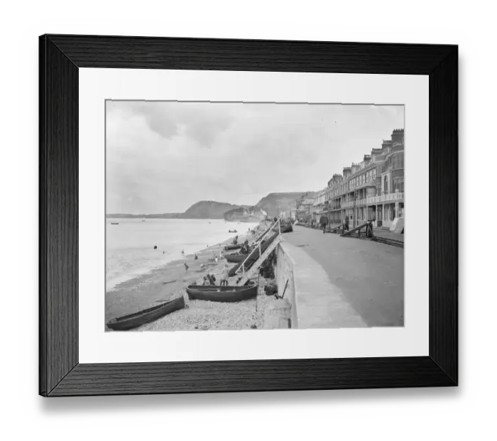 Framed Print : Sidmouth seafront a town situated on the English Channel coast in Devon 1925 Framed Print : Sidmouth seafront a town situated on the English Channel coast in Devon 1925