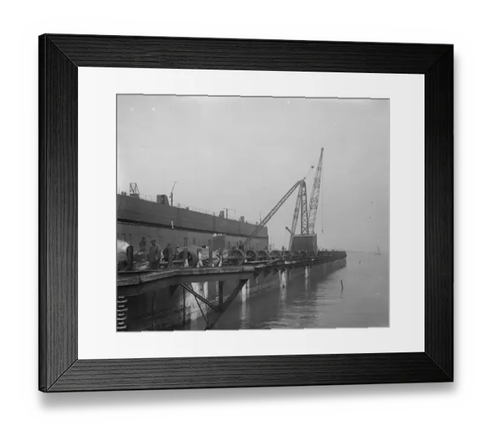 Framed Print : To salvage German warships at Scapa Flow Surrendered German submarine dock, converted Framed Print : To salvage German warships at Scapa Flow Surrendered German submarine dock, converted