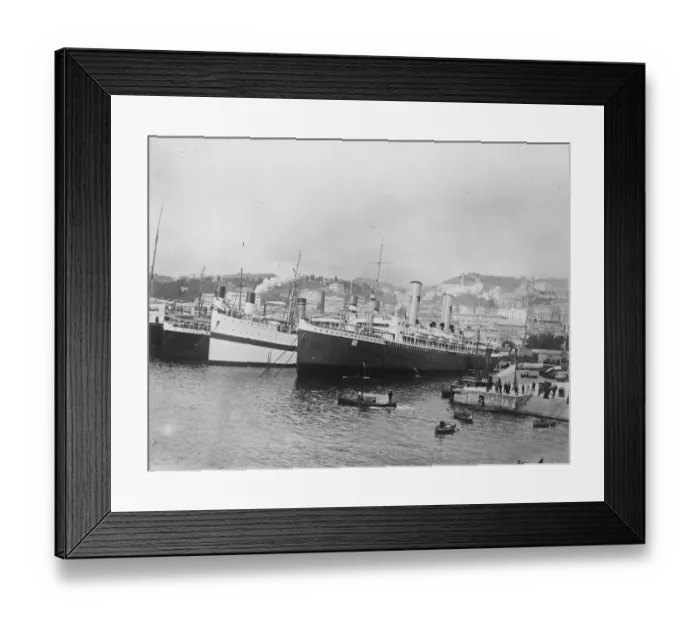 Framed Print : Port of Genoa April 1922 Framed Print : Port of Genoa April 1922