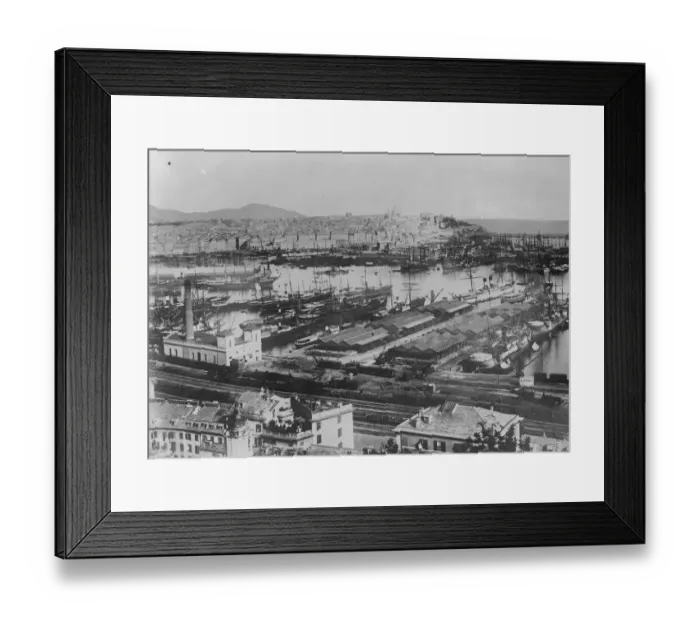 Framed Print : Genoa. The Haven in Italy March 1922 Framed Print : Genoa. The Haven in Italy March 1922